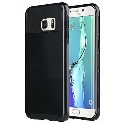 S6 Edge Plus Case, Galaxy S6 Edge Plus Case, ULAK Slim [Dual Layer] Protection [Scratch Resistant] Hard Back Cover [Shock Absorbent] TPU Bumper Case for Galaxy S6 Edge Plus Black/Black