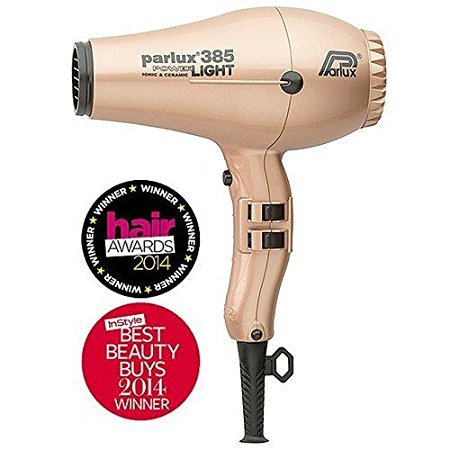 Parlux 385 PowerLight Ionic and Ceramic Hair Dryer GOLD - built-in silencer