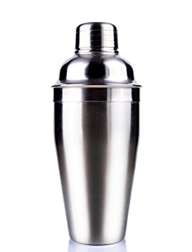 Harold Import Company 3 Piece Martini Bar Cocktail Shaker, 18 oz, Stainless Steel