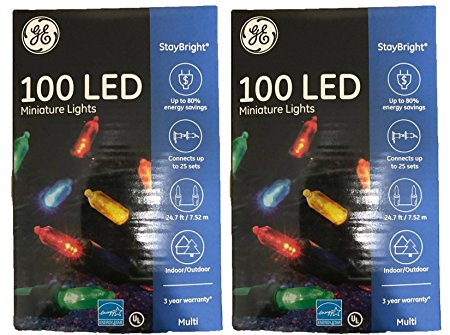 Ge Mini Led Light Set 100 Lights Multi-Colored Bulbs Led (Pack of 2)