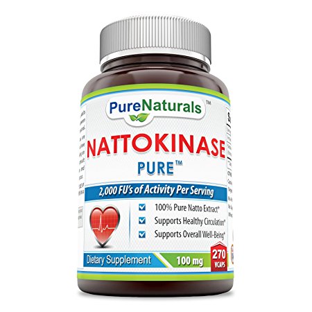 Pure Naturals Nattokinase Veggie Caps, 100 mg, 270 Count