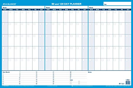 AT-A-GLANCE 90 and 120-Day Undated Horizontal Erasable Wall Planner, 36 x 24 inches, Packaged Flat (PM239B-28)