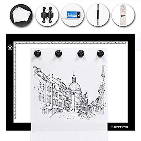 Kenting Magnetic K4M Portable LED Tracing Adjustable Light Pad Light Box Light Table USB Powered Drawing Board Tattoo Pad for Animation, Sketching, Designing, Stenciling X-Ray Viewing