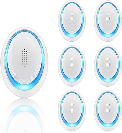 Ultrasonic Pest Repeller 6 Packs, 2024 Newest Electronic Pest Repellent Indoor Plug in Bug Repellent for Pest Control Mosquito, Spider, Mice, Ant, Insects, Roaches, Rodent,Fly