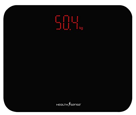 Health Sense PS119 Ultra Glass Digital Personal Weighing Scale (Black)