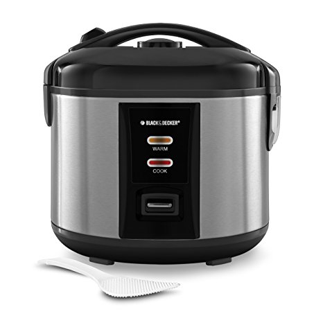 BLACK DECKER RC1412S 6-Cup Dry/12-Cup Cooked Rice Cooker, Silver