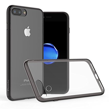 iPhone 7 Plus Case, Daswise Hard Poly-carbonate   Reinforced TPU Bumper, Scratch-Resistant Clear Back Cover [Shock Absorbent] for Apple iPhone 7 Plus (5.5 Inch) (Black)