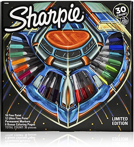 Sharpie Permanent Marker 30 Piece Set - Multicolor - 6 Bonus Activity Pages