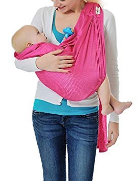 Cuby Breathable Baby Carrier Mesh Fabric, Ideal For Summers/Beachhe Adjustable Ring Sling Baby Carrier. Ergo Friendly (Pink)