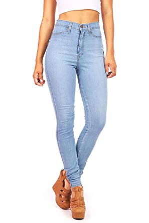 Vibrant Women's Juniors Classic High Waist Skinny Jeans