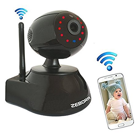 ZEBORA Baby Monitor, Super HD Internet WiFi Wireless Network IP Security Surveillance Video Camera System, Pet and Nanny Monitor with Pan and Tilt, Two Way Audio & Night Vision