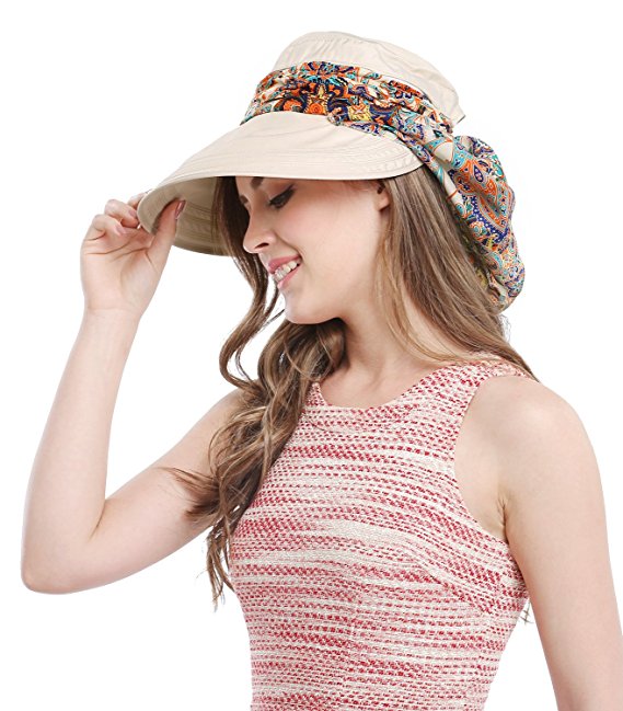 Bellady Big Brim Foldable Hat Summer Beach Cotton Sun Hat Floppy Sunblock Hats Visor