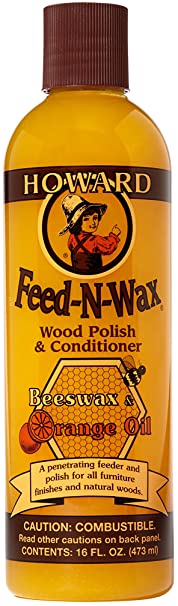 Howard Products FW0016 Wood Polish & Conditioner, 16 oz, Orange, 16 Fl Oz