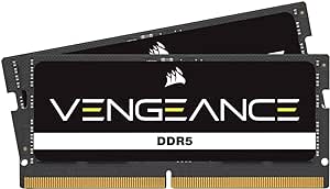 CORSAIR Vengeance SODIMM DDR5 RAM 64GB (2x32GB) 5200MHz CL44 Intel XMP iCUE Compatible Computer Memory - Black (CMSX64GX5M2A5200C44)