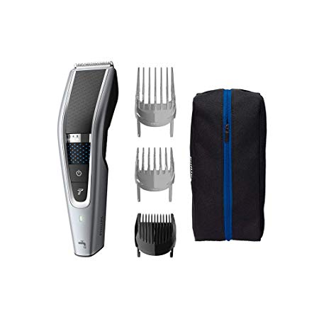 Philips Series 5000 Trim-n-Flow PRO Technology Hair Clipper, Fully Washable, Silver/Black, HC5630/13