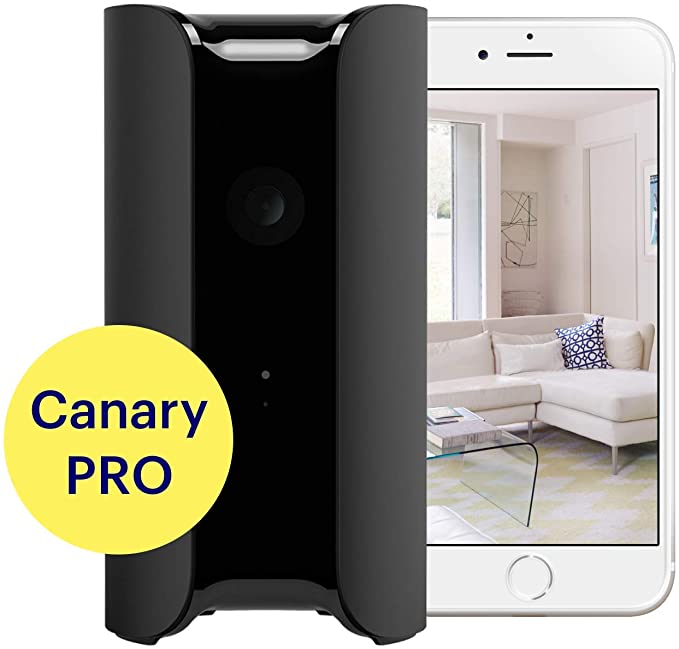 Canary Pro Black - Indoor Home Security Camera with Cloud | 90dB Siren | Air Monitor | 1080p IP WiFi Camera | Works with Alexa | Baby Monitor | Night Vision | Motion Detector | Pet Camera