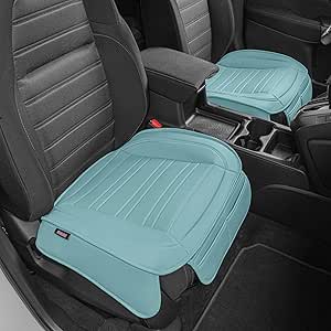 Motor Trend Seat Covers for Cars Trucks SUV, Faux Leather 2-Pack Mint Padded Car Seat Covers with Storage Pockets, Premium Interior Car Seat Cover