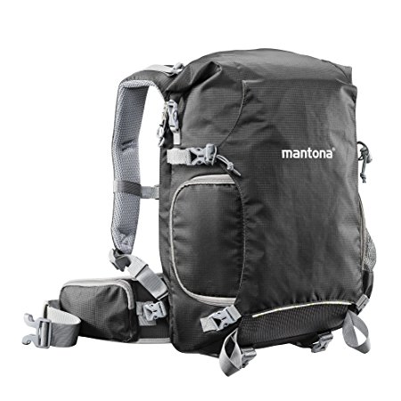 Mantona ElementsPro 30 outdoor backpack (incl. rain cover, suitable for DSLRs and CSC cameras) black