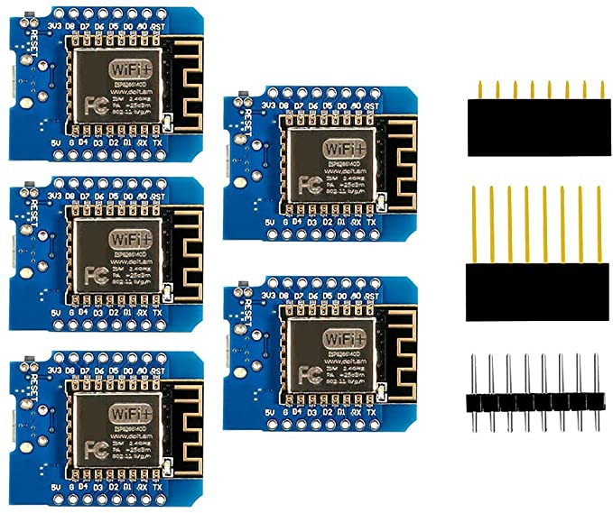 Dorhea ESP8266 ESP-12 ESP-12F NodeMcu D1 Module WeMos Lua 4M Bytes WLAN WiFi Internet Development Board Base on ESP8266 ESP-12F for Ardu ino,Compatible with WeMos Mini (Pack of 5)