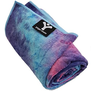 Yoga Mate Perfect Yoga Towel - Super Soft, Sweat Absorbent, Non-Slip Bikram Hot Yoga Towels | Perfect Size For Mat - Ideal For Hot Yoga & Pilates!