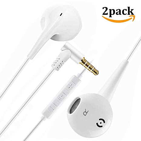 2 Pack Earphones In Ear Headphones Wired Earbuds Noise Isolating Headset With Microphone remote sound control Compatible With Phone Samsung Huawei Android Smartphones Tablets and more