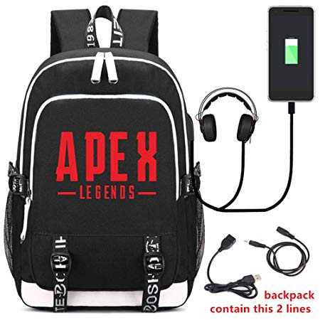 Apex Legends Game Printing Backpacks Men Daypacks Canvas School Bags USB Charging Laptop Travel Bags (c)