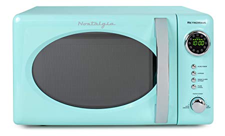 Nostalgia RMO7AQ Retro 0.7 Cubic Foot 700-Watt Countertop Microwave Oven Aqua