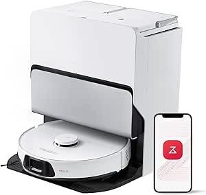 Roborock S8 Max Ultra Robot Vacuum and Mop, FlexiArm Design, Auto Mop Washing&Drying, Smart Dirt Detection, Self-Emptying, 8000Pa Suction, 20mm Mop Lifting, Obstacle Avoidance, Auto Add Cleaner, White