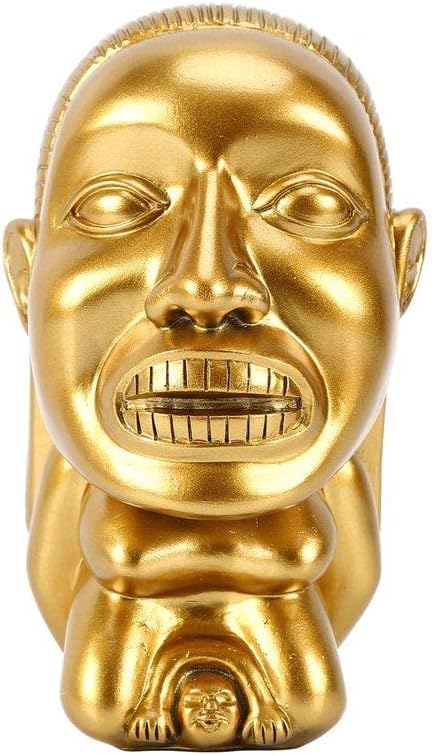 Indiana Props Holy Grail Cup The Raiders of The Lost Ark Chachapoya Fertility Idol Statue Model Resin Replica Prop Crafts Collectibles (Golden Idol)