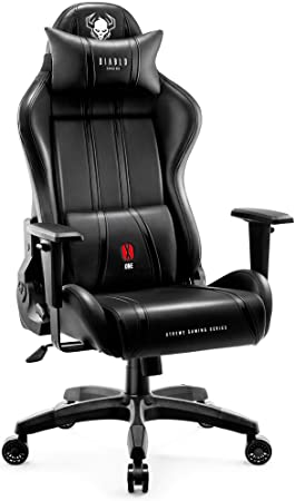 Diablo X-One 2.0 Gaming Chair for Kids Office Desk Chair Adjustable Armrests Ergonomic Design Neck Lumbar Cushion (Black, S)