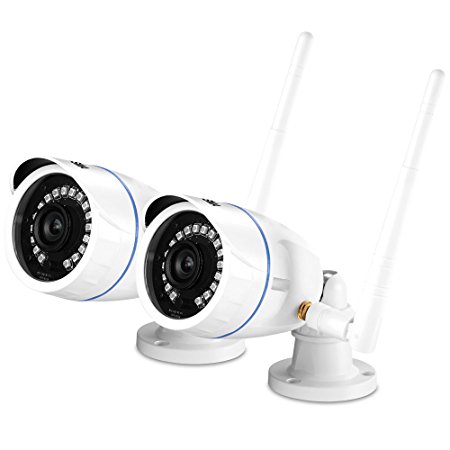 2-Pack Bosma FrontierCam 720P Surveillance Cameras, Water Resistant Indoor / Outdoor Security Wi-Fi IP Cameras