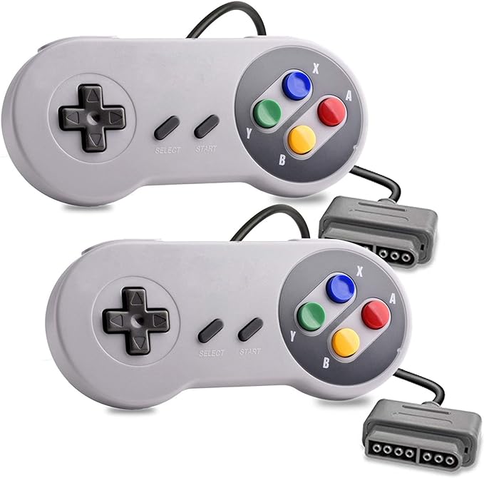 Veanic 2-Pack Replacement Controller Gamepad Compatilbe with SNES - 7 Pin Connector