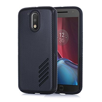 Moto G4 Case, Moto G4 Plus Case, BENTOBEN Hybrid Dual Layer Rugged Hard Polycarbonate Back Cover Soft Bumper TPU Case for Motorola Moto G 4th Generation / Moto G4 Plus (2016), Black