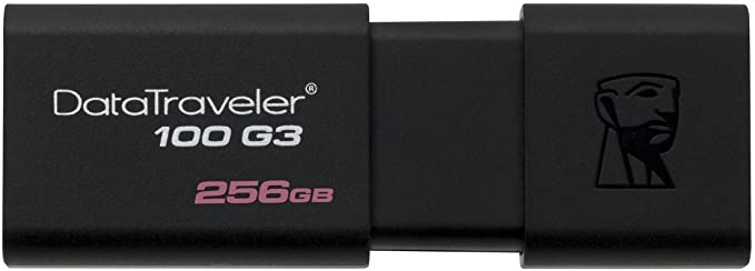 Kingston DT100G3/256GB DataTraveler 100 G3 USB 3.0 Flash Drive, 256 GB, Black