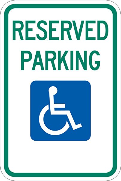 Handicap Parking Sign (Federal Standard) - "Reserved Parking" with Handicapped Symbol - 12"x18" 3M Reflective Aluminum Sign