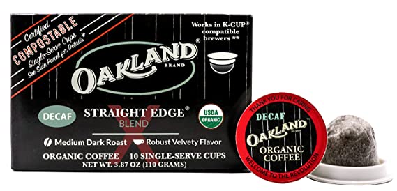 Oakland Coffee, Decaffeinated Straight Edge Blend Coffee Organic, 3.87 Ounce