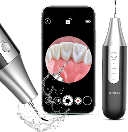 Ultrasonic Flosser JOYJULY Professional Plaque Remover - Electric Tooth Cleaner with Camera 1080P FHD, Tartar Calculus Tooth Stain Remover Tool Kit for Home and Travel