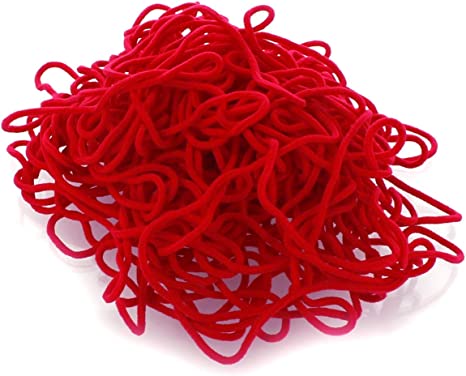 Ribbon Traditions 2mm Soft Stretch Skinny Elastic Cords For Sewing, Mask Ear Loops, Crafts Beading Cord - Red 25yd