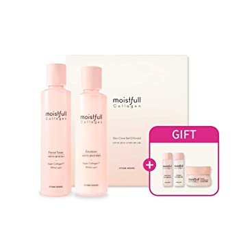 ETUDE HOUSE Moistfull Collagen Skin Care 2-Item Special Set Limited Edition | Facial Toner   Emulsion   Gift to provide hydration and moisture deep within skin