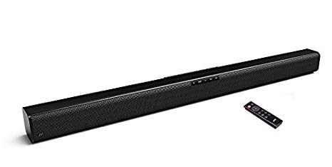 2018 JVC TH-M327B 37" Bluetooth Sound Bar with 2.0 Channel, Dolby Digital, Volume Control, Remote Control, Wall Mountable, USB, Black