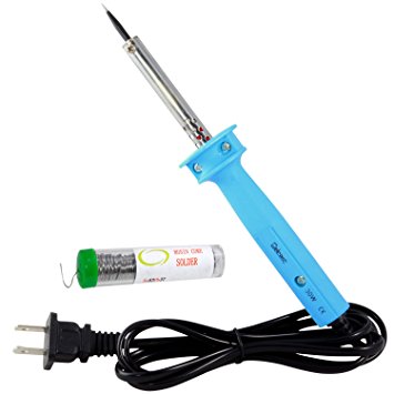 Delcast 30 Watt Precision Tip Soldering Iron with Rosin Core Solder 63/37 Leaded Electronics Solder, 0.6mm (12.5 g / 0.45 oz)