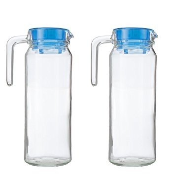 komax glass water bottle with easy handle for everyday use (Set of 2)