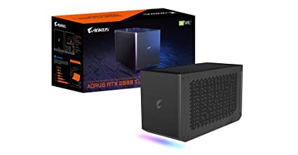 AORUS RTX 2080 Ti Gaming Box (eGPU), Embedded GeForce RTX 2080 Ti, Thunderbolt 3 Plug and Play, Custom Quiet and Silent Waterforce AIO Cooling System, Dual Thunderbolt 3 Controller, Gv-N208TIXEB-11GC