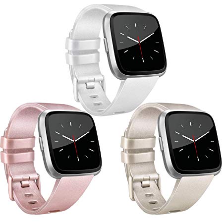 AK Straps Compatible for Fitbit Versa Strap, [3-Pack] Adjustable Replacement Sport Wristband for Fitbit Versa Small Large