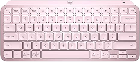 Logitech MX Keys Mini Minimalist Wireless Illuminated Keyboard, Compact, Bluetooth, Backlit, USB-C, Compatible with Apple macOS, iOS, Windows, Linux, Android, Metal Build - Rose