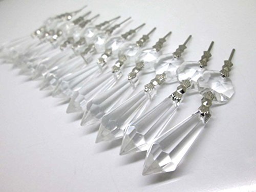 Sun Cling Chandelier Icicle Crystal, 38, (Pack of 20) - Clear
