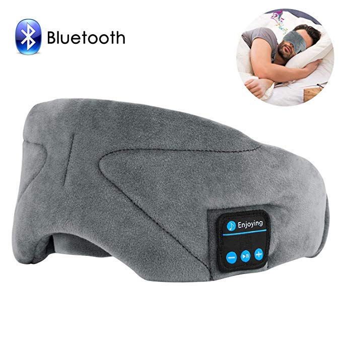 Bluetooth Sleep Eye Mask Headphones,ink-topoint Sleeping Eye Shades Bluetooth 4.2 Music Headset Wireless Sleep Mask with Built-in Speaker Washable for Traveling