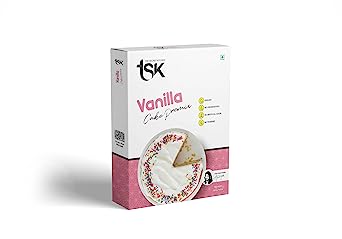 TSK Vanilla-Pre-Mix | Super Moist Vanilla Cake Mix Pouch | No Synthetic Colors Added | Instant Cake Mix | Powder Mix (340 GM)