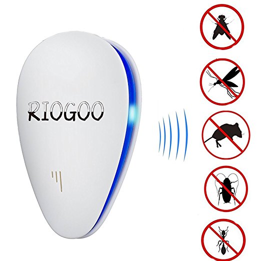 6 in 1 Ultrasonic Pest Repeller- Spider Repellent Extreme Power Eco Friendly Ultrasonic LED Device - Eliminate All Types of Insects and Rodents 100% Safe for Humans and Pets(UK Plug) (1)