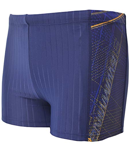 Vocni Men's Solid Fashion Jammer Rapid Quick Dry Square Leg Swimsuit Swimwear for Men
